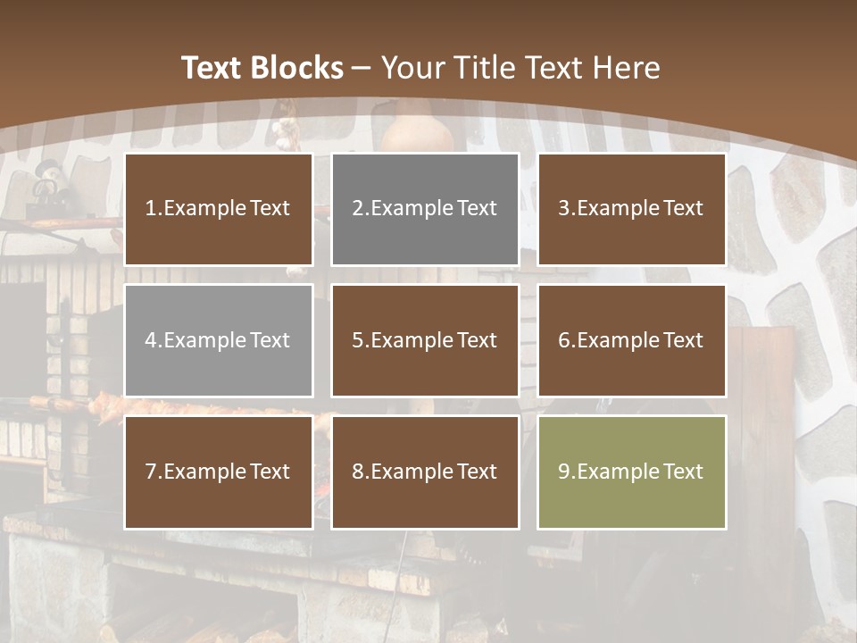 A Brick Oven With A Large Wheel On Top Of It PowerPoint Template