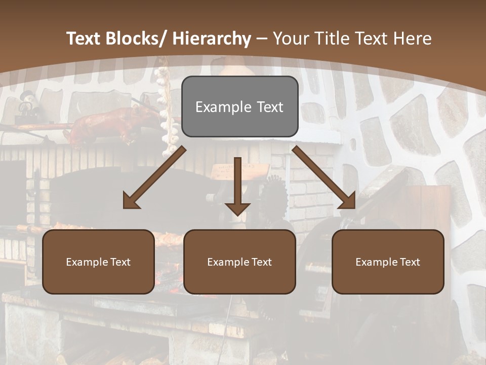 A Brick Oven With A Large Wheel On Top Of It PowerPoint Template