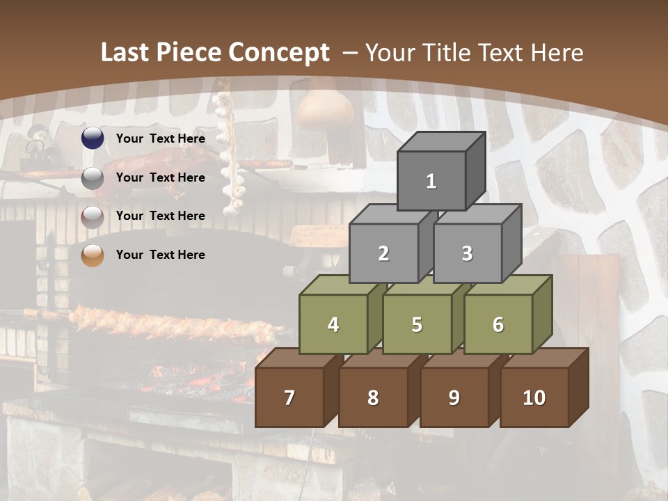 A Brick Oven With A Large Wheel On Top Of It PowerPoint Template