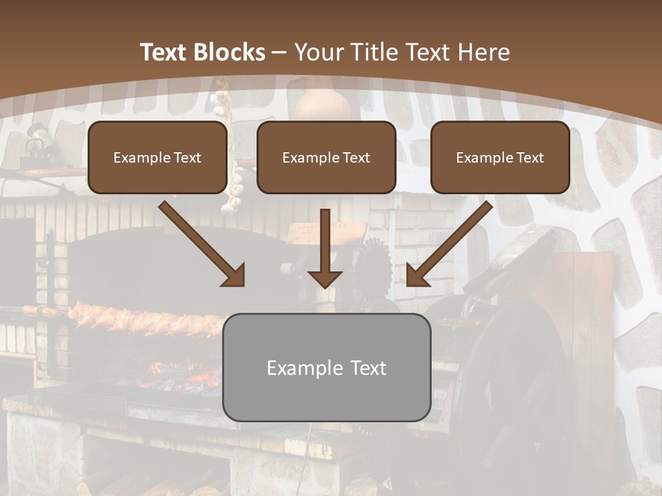 A Brick Oven With A Large Wheel On Top Of It PowerPoint Template
