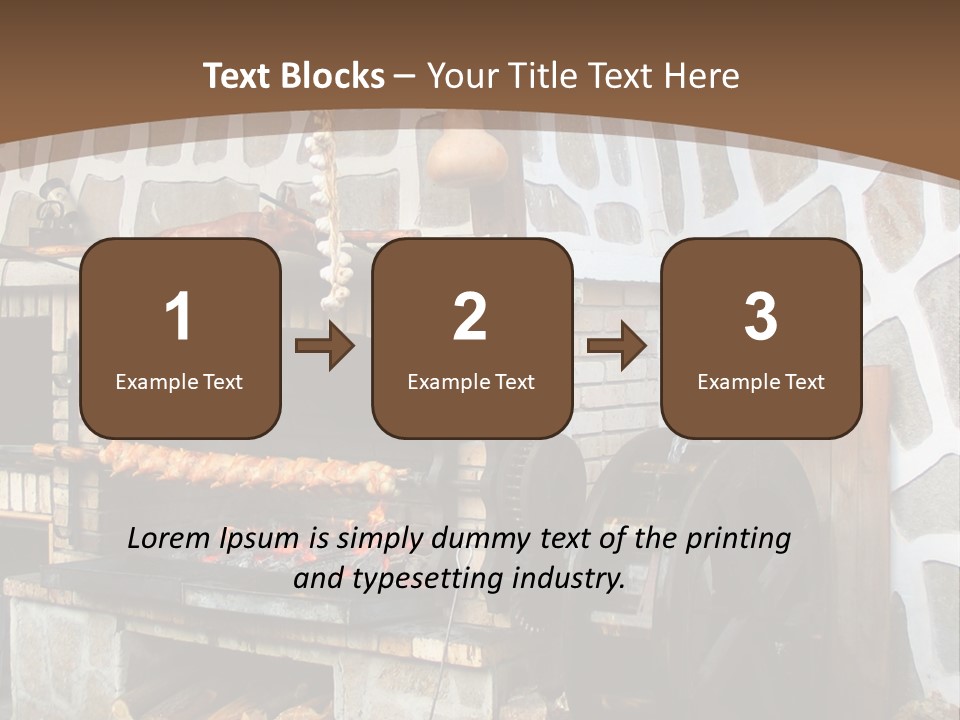 A Brick Oven With A Large Wheel On Top Of It PowerPoint Template