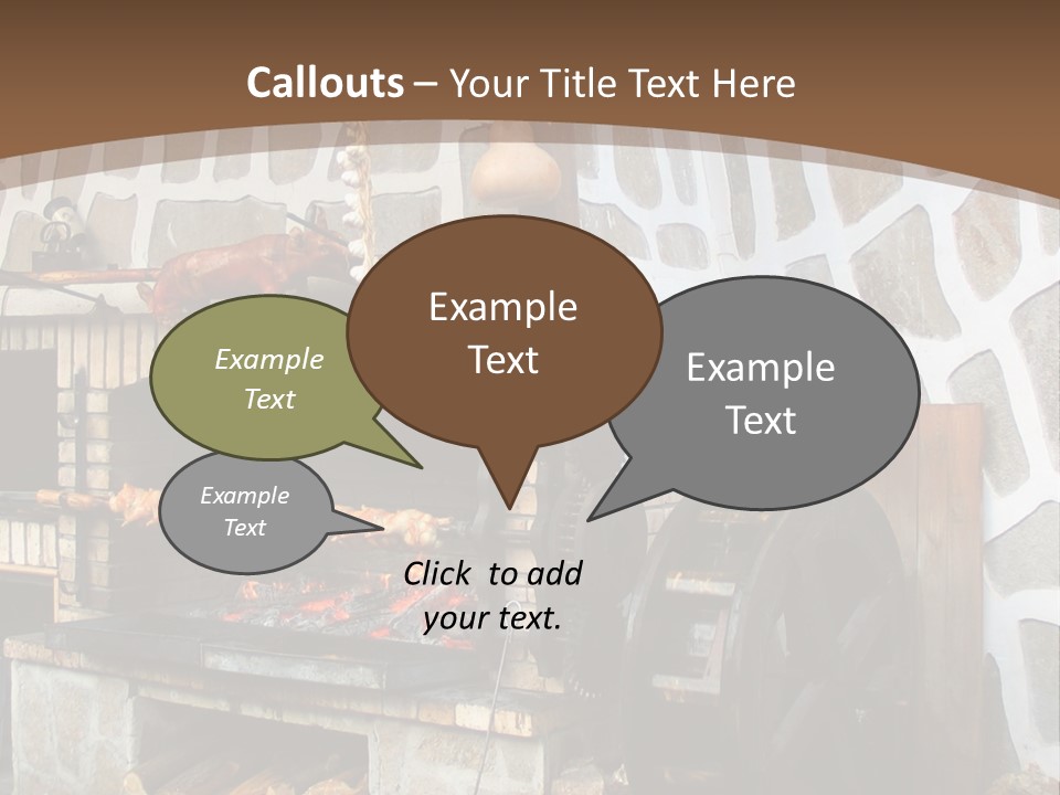 A Brick Oven With A Large Wheel On Top Of It PowerPoint Template