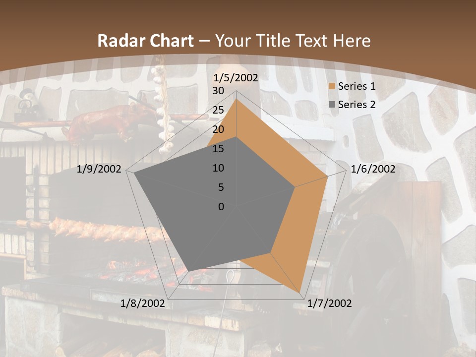 A Brick Oven With A Large Wheel On Top Of It PowerPoint Template