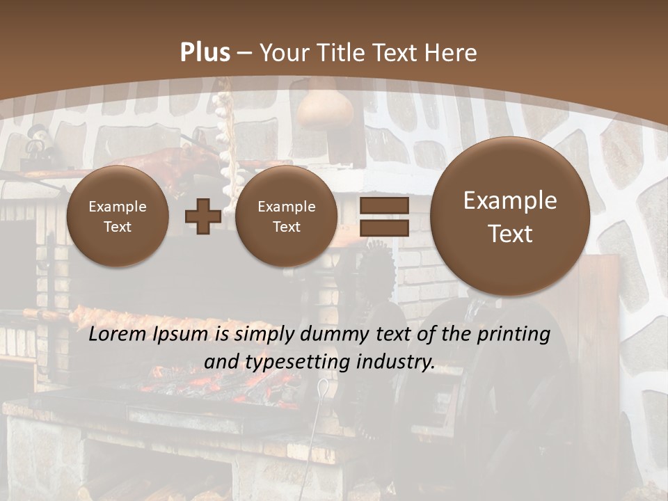 A Brick Oven With A Large Wheel On Top Of It PowerPoint Template