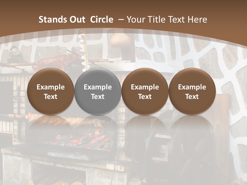 A Brick Oven With A Large Wheel On Top Of It PowerPoint Template