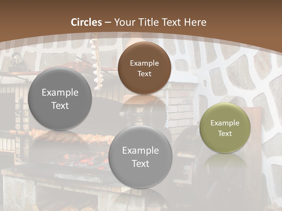 A Brick Oven With A Large Wheel On Top Of It PowerPoint Template