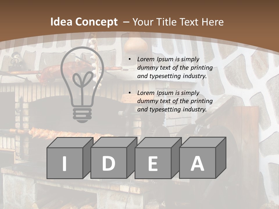 A Brick Oven With A Large Wheel On Top Of It PowerPoint Template