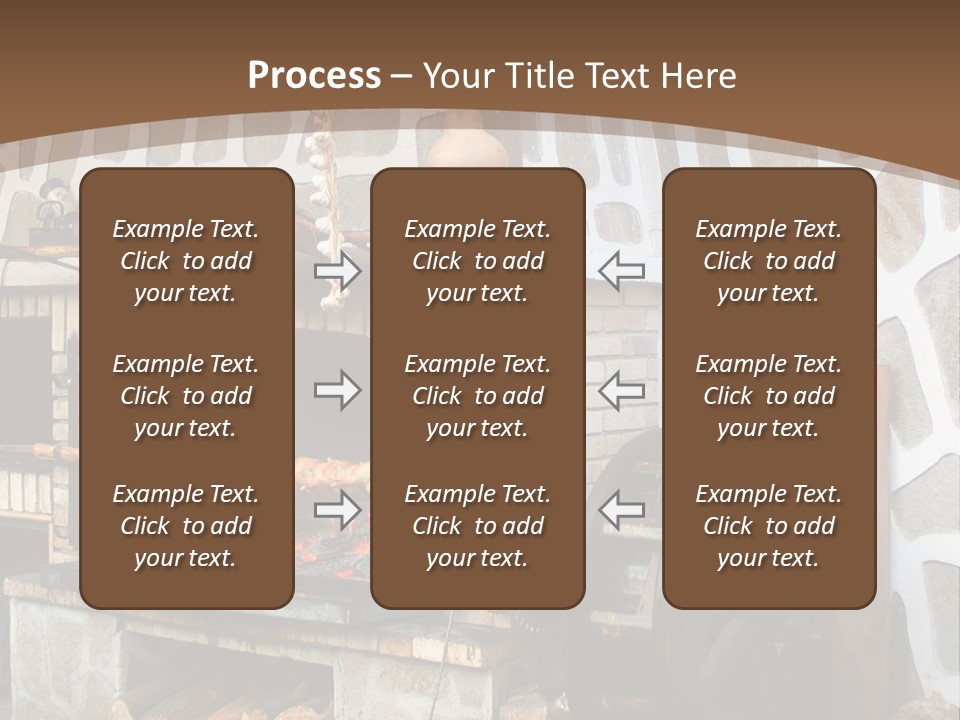 A Brick Oven With A Large Wheel On Top Of It PowerPoint Template