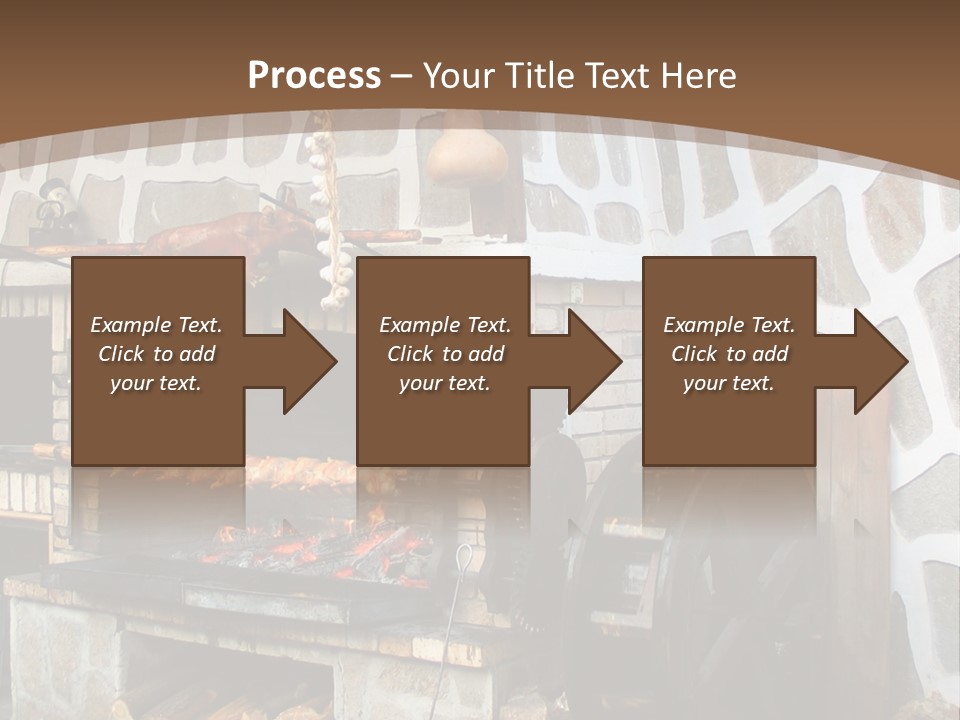 A Brick Oven With A Large Wheel On Top Of It PowerPoint Template