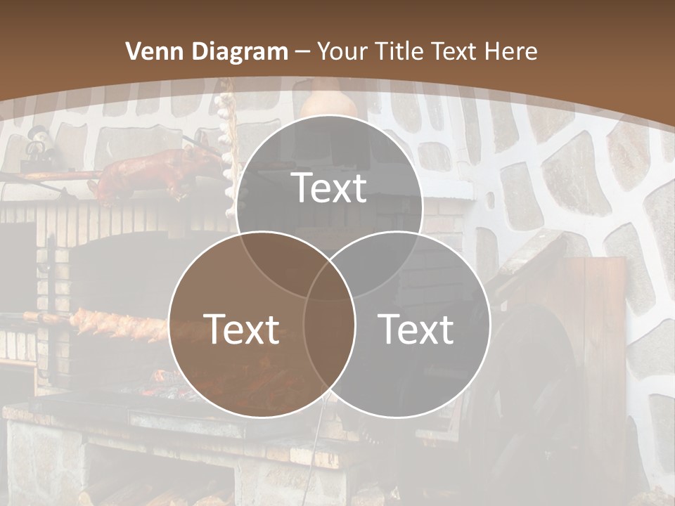 A Brick Oven With A Large Wheel On Top Of It PowerPoint Template