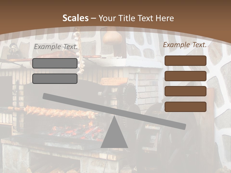 A Brick Oven With A Large Wheel On Top Of It PowerPoint Template