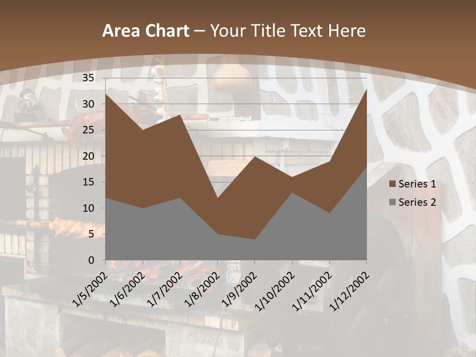A Brick Oven With A Large Wheel On Top Of It PowerPoint Template