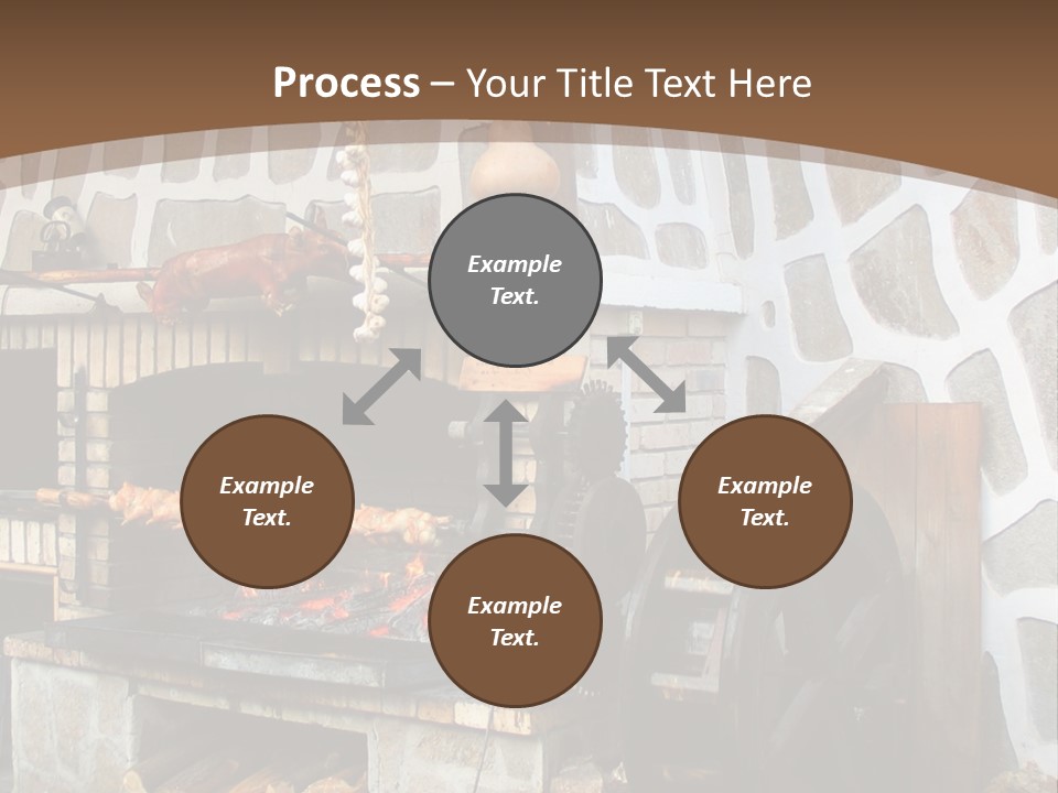 A Brick Oven With A Large Wheel On Top Of It PowerPoint Template