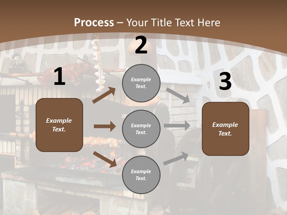 A Brick Oven With A Large Wheel On Top Of It PowerPoint Template