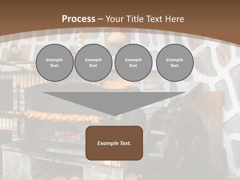 A Brick Oven With A Large Wheel On Top Of It PowerPoint Template