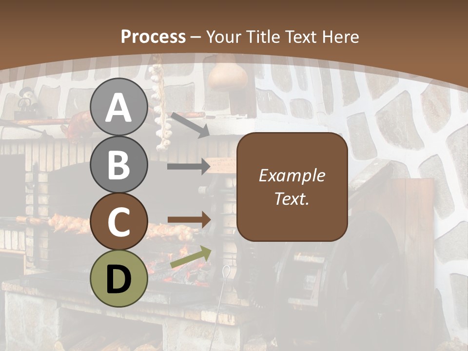 A Brick Oven With A Large Wheel On Top Of It PowerPoint Template