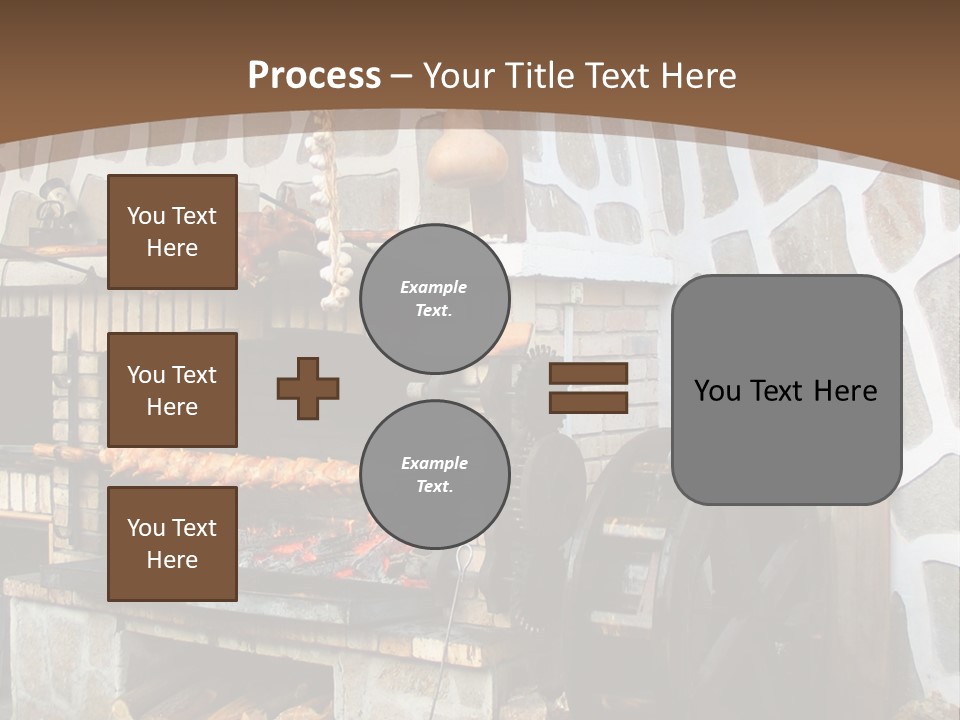 A Brick Oven With A Large Wheel On Top Of It PowerPoint Template