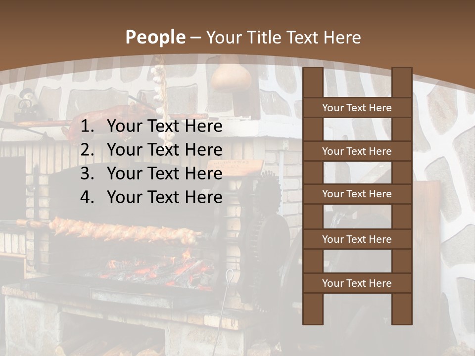 A Brick Oven With A Large Wheel On Top Of It PowerPoint Template