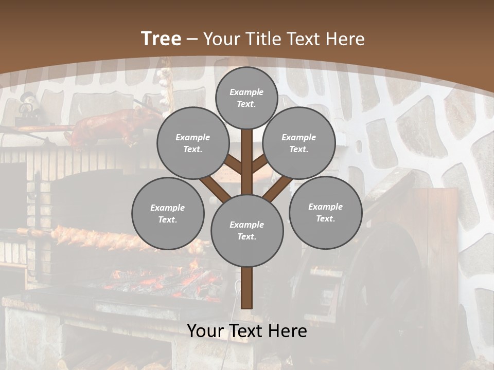 A Brick Oven With A Large Wheel On Top Of It PowerPoint Template