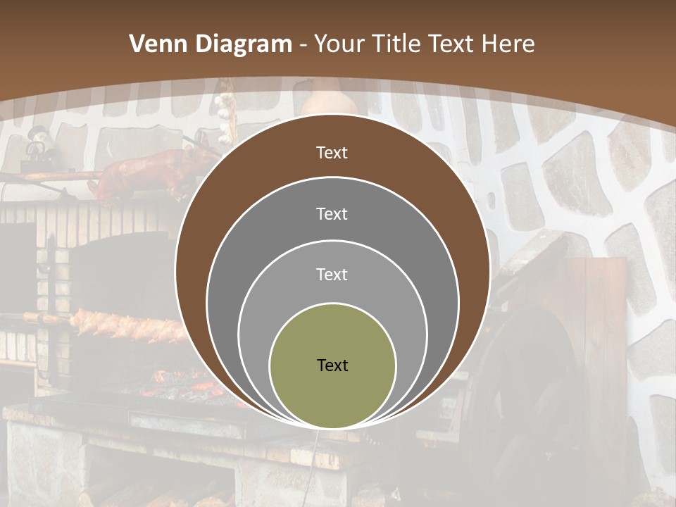 A Brick Oven With A Large Wheel On Top Of It PowerPoint Template