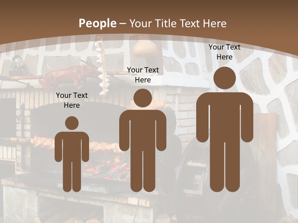 A Brick Oven With A Large Wheel On Top Of It PowerPoint Template