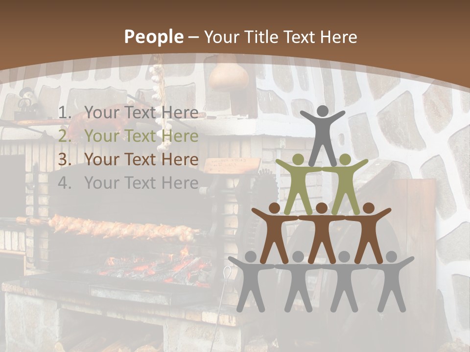 A Brick Oven With A Large Wheel On Top Of It PowerPoint Template