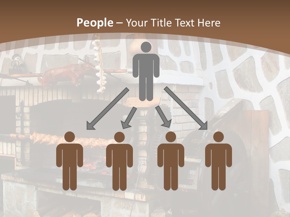 A Brick Oven With A Large Wheel On Top Of It PowerPoint Template