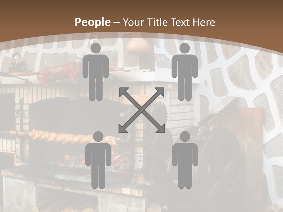 A Brick Oven With A Large Wheel On Top Of It PowerPoint Template