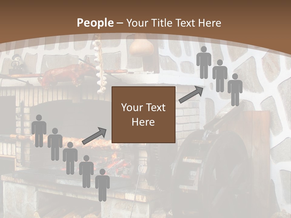 A Brick Oven With A Large Wheel On Top Of It PowerPoint Template