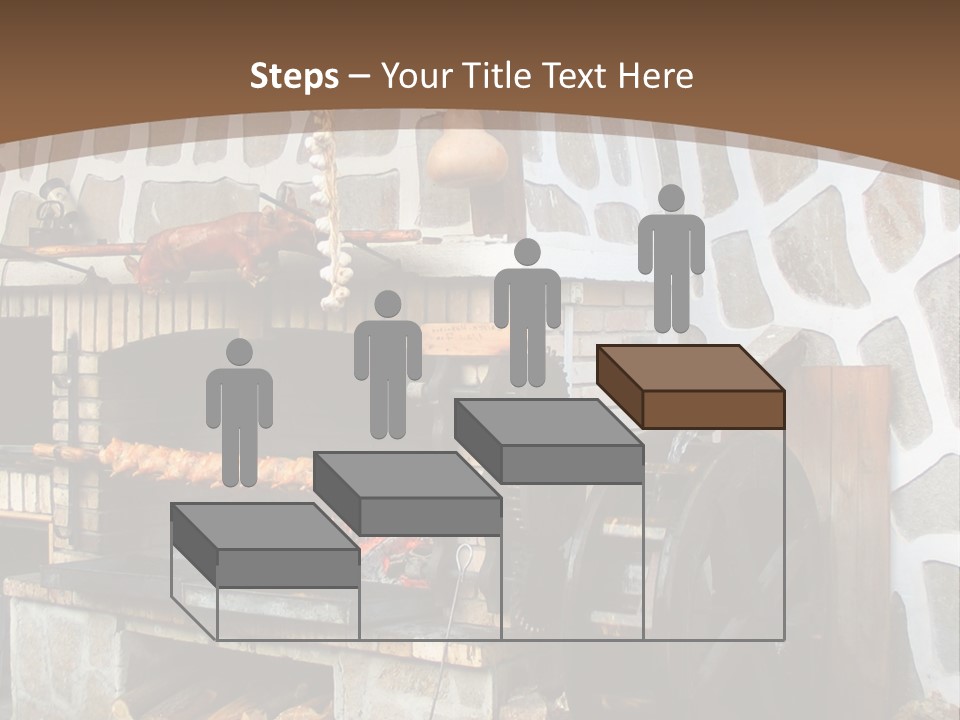 A Brick Oven With A Large Wheel On Top Of It PowerPoint Template