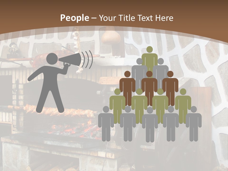 A Brick Oven With A Large Wheel On Top Of It PowerPoint Template