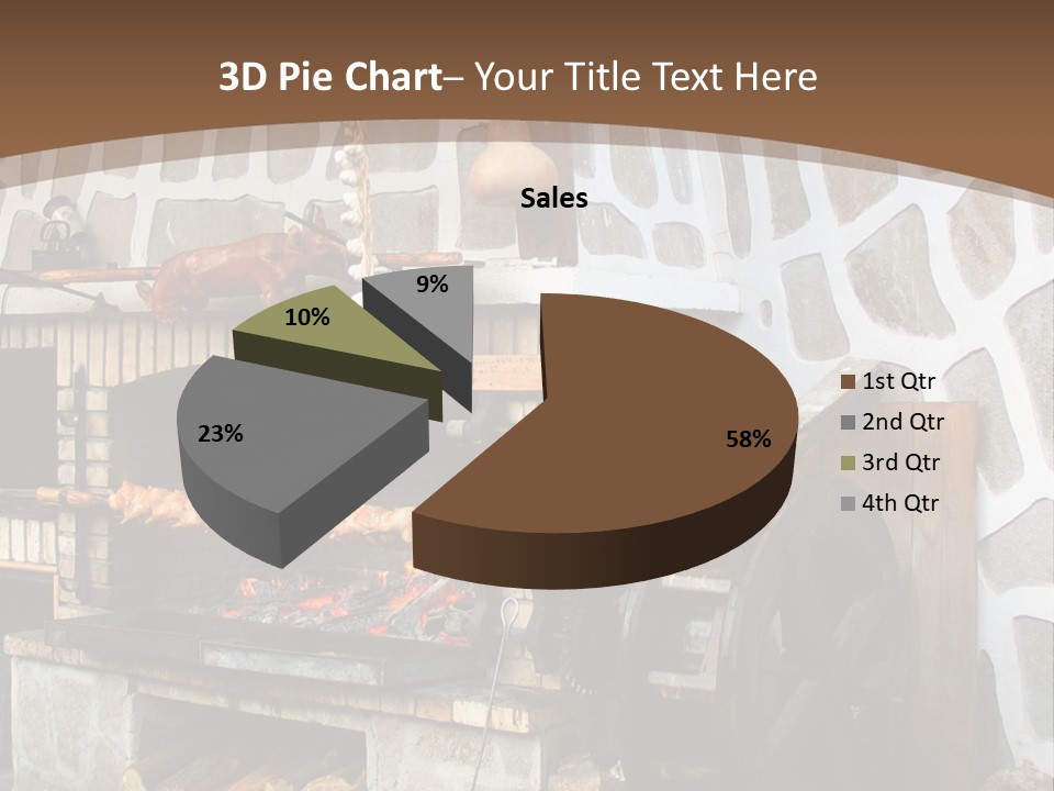A Brick Oven With A Large Wheel On Top Of It PowerPoint Template