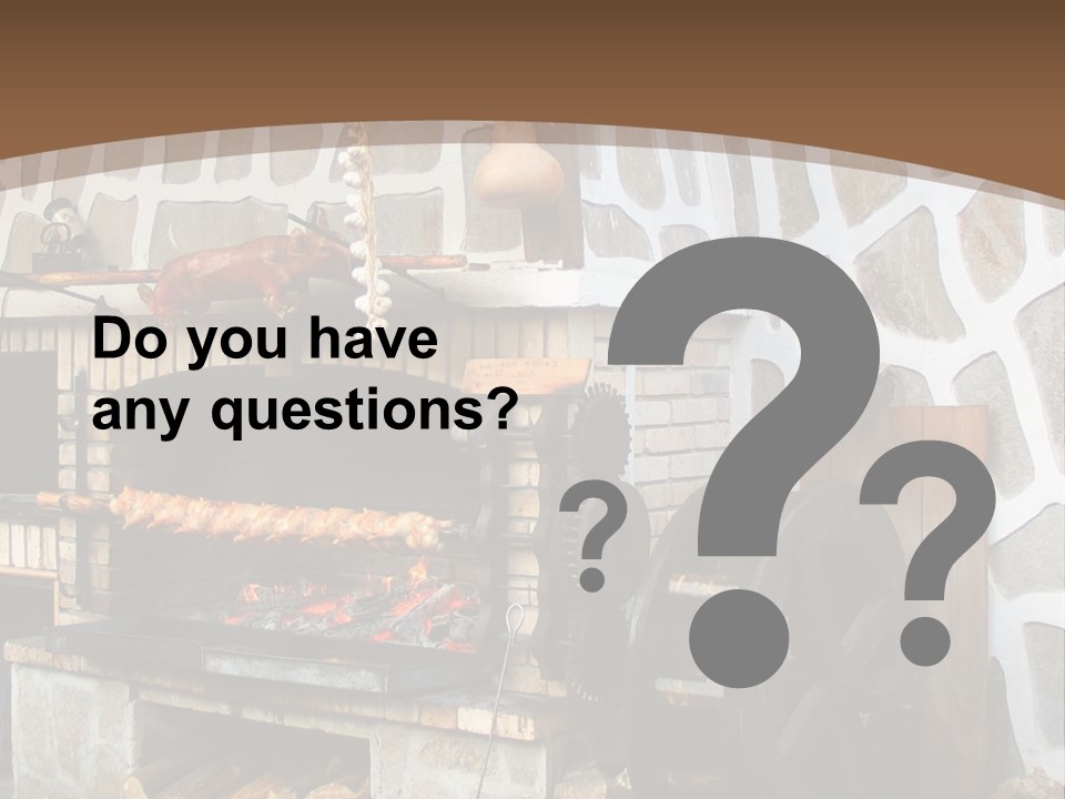 A Brick Oven With A Large Wheel On Top Of It PowerPoint Template