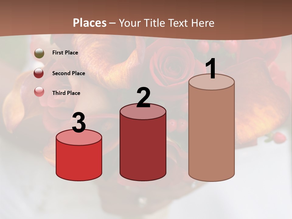 Bride Holding Bouquet Of Red And Orange Roses. PowerPoint Template