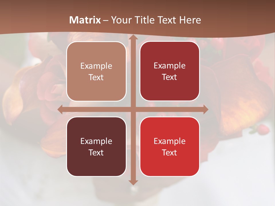 Bride Holding Bouquet Of Red And Orange Roses. PowerPoint Template