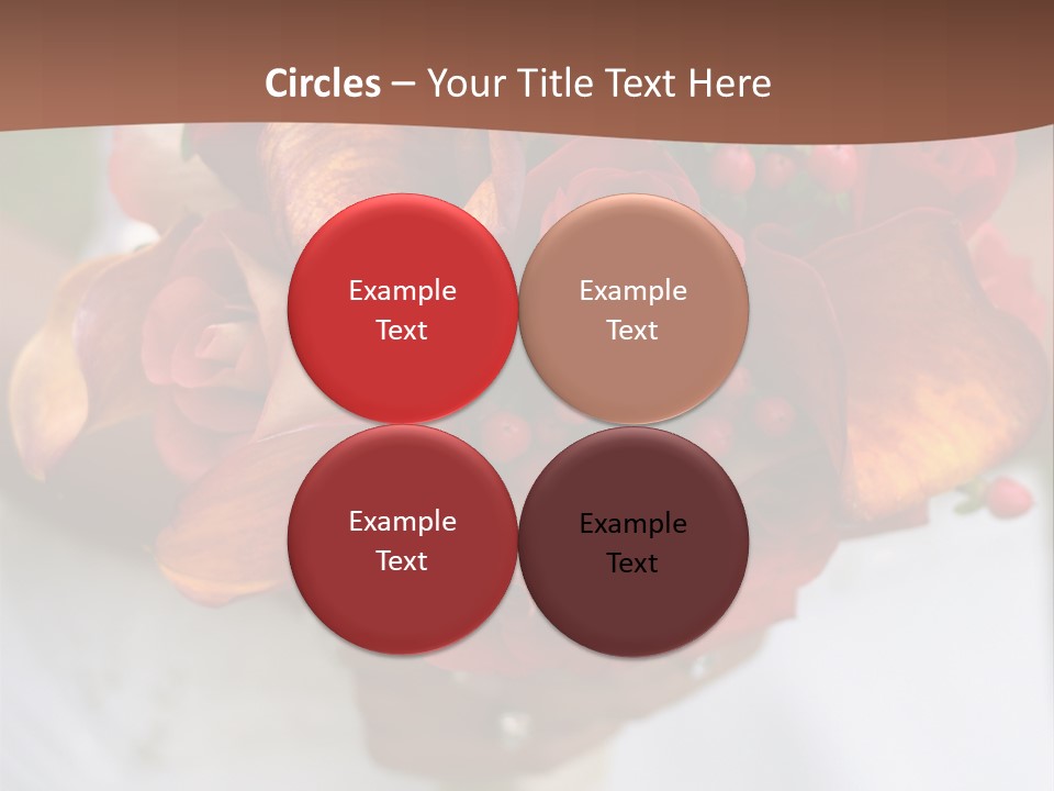 Bride Holding Bouquet Of Red And Orange Roses. PowerPoint Template