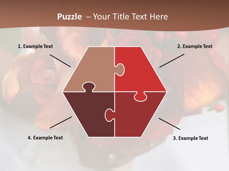 Bride Holding Bouquet Of Red And Orange Roses. PowerPoint Template