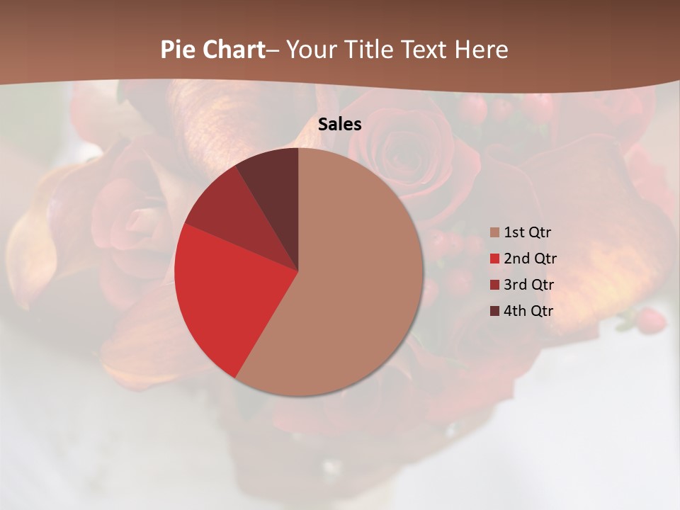 Bride Holding Bouquet Of Red And Orange Roses. PowerPoint Template