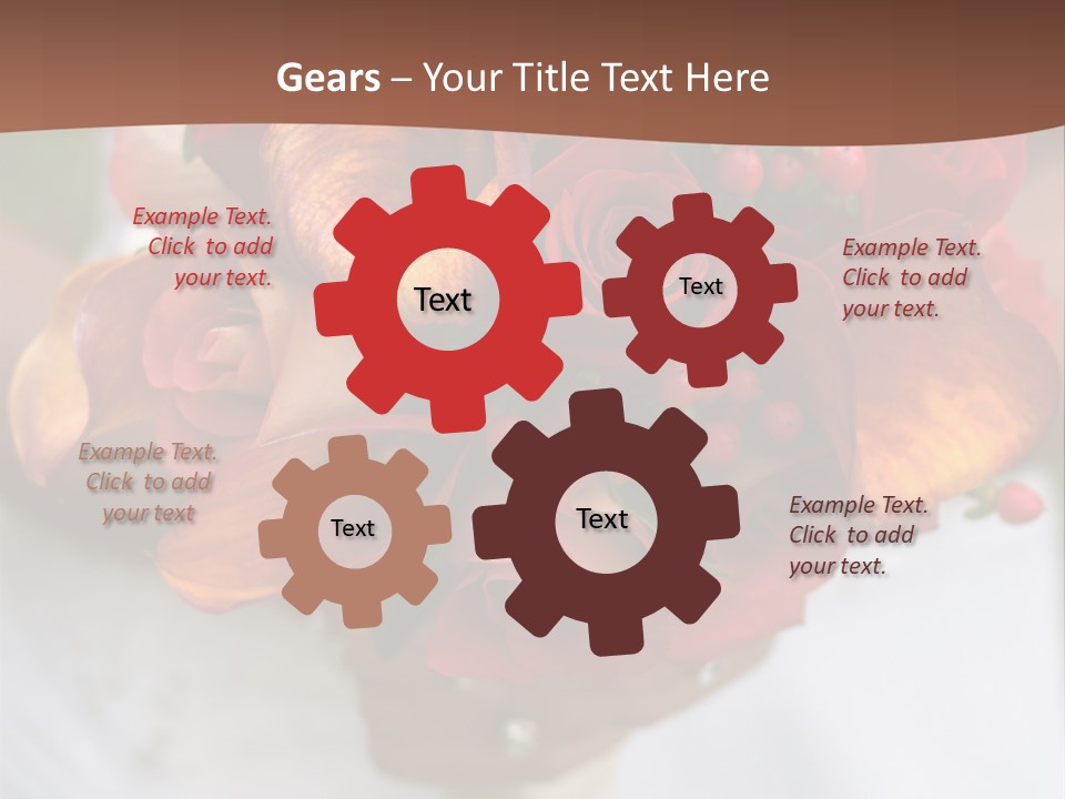 Bride Holding Bouquet Of Red And Orange Roses. PowerPoint Template