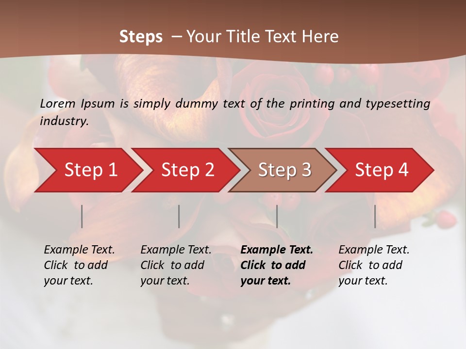 Bride Holding Bouquet Of Red And Orange Roses. PowerPoint Template