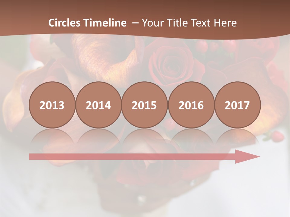 Bride Holding Bouquet Of Red And Orange Roses. PowerPoint Template