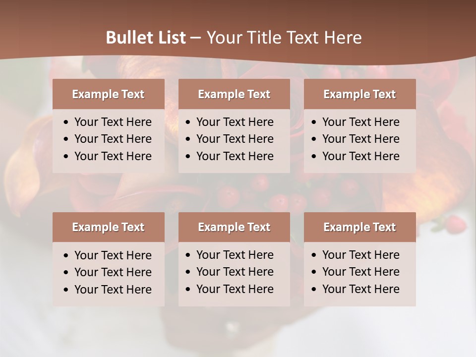 Bride Holding Bouquet Of Red And Orange Roses. PowerPoint Template