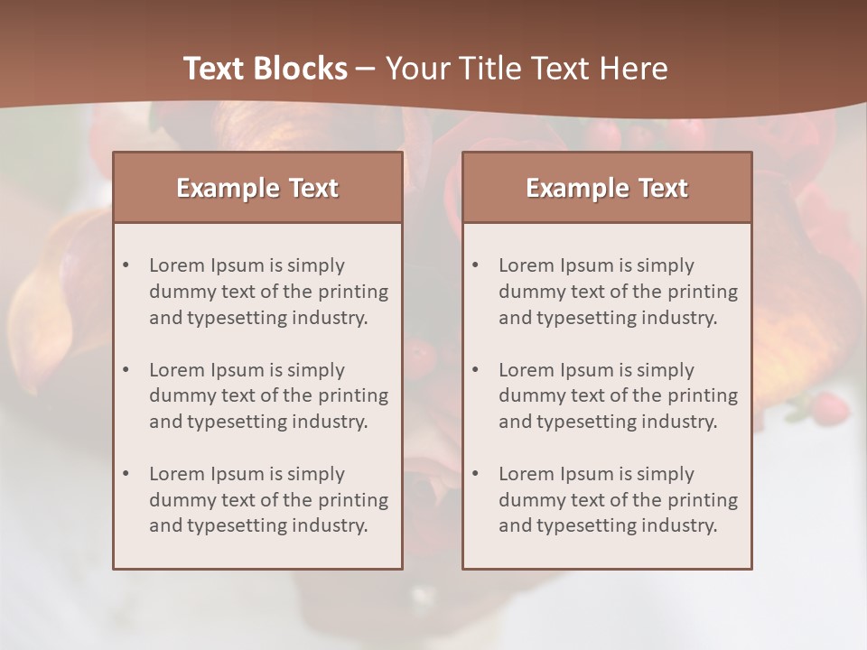 Bride Holding Bouquet Of Red And Orange Roses. PowerPoint Template
