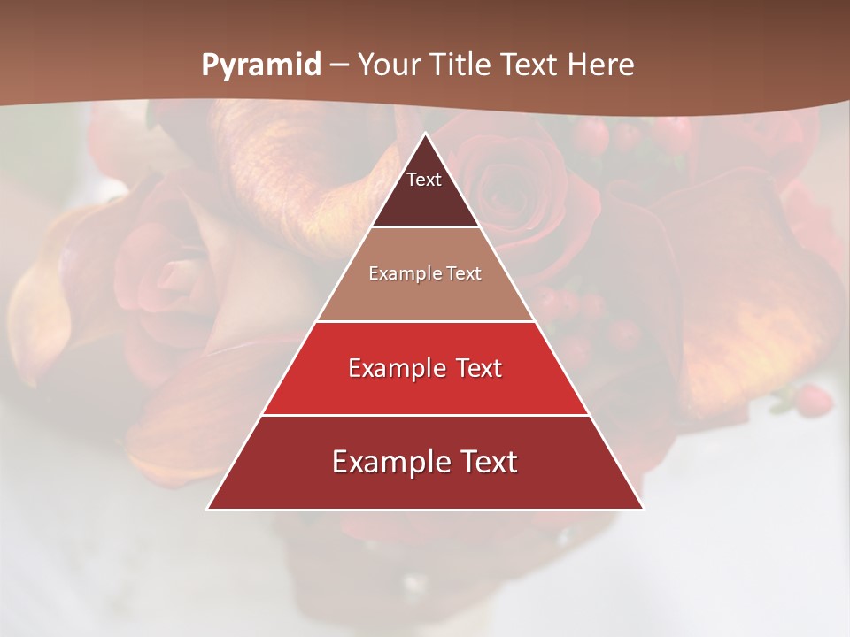 Bride Holding Bouquet Of Red And Orange Roses. PowerPoint Template