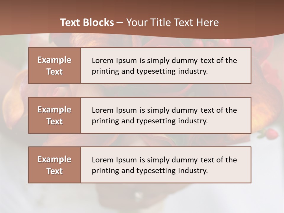 Bride Holding Bouquet Of Red And Orange Roses. PowerPoint Template