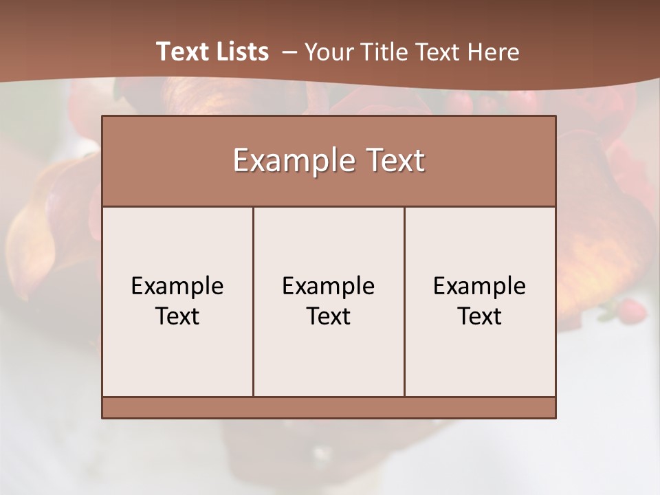 Bride Holding Bouquet Of Red And Orange Roses. PowerPoint Template