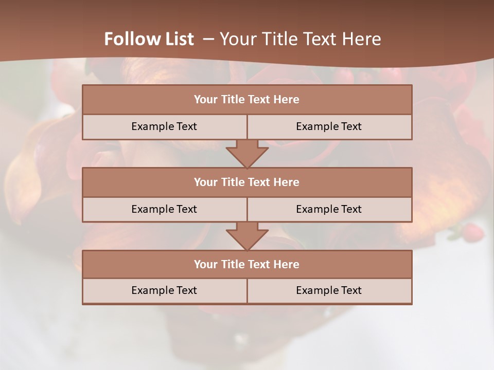 Bride Holding Bouquet Of Red And Orange Roses. PowerPoint Template