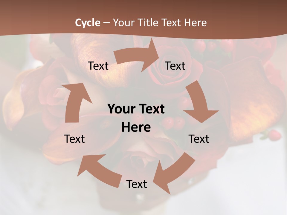 Bride Holding Bouquet Of Red And Orange Roses. PowerPoint Template