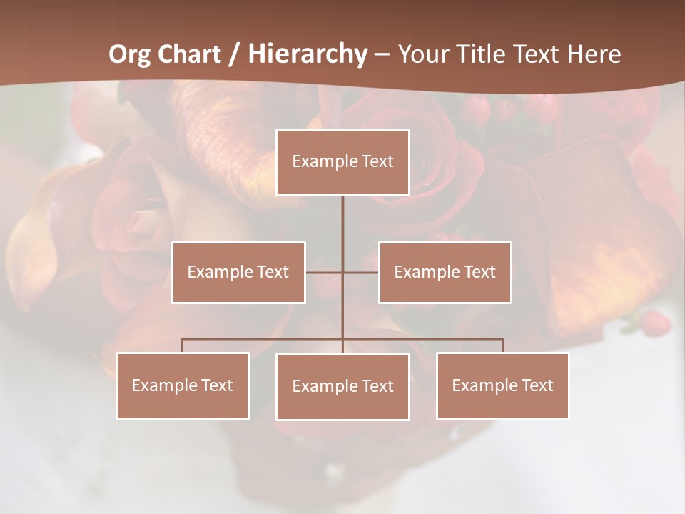 Bride Holding Bouquet Of Red And Orange Roses. PowerPoint Template