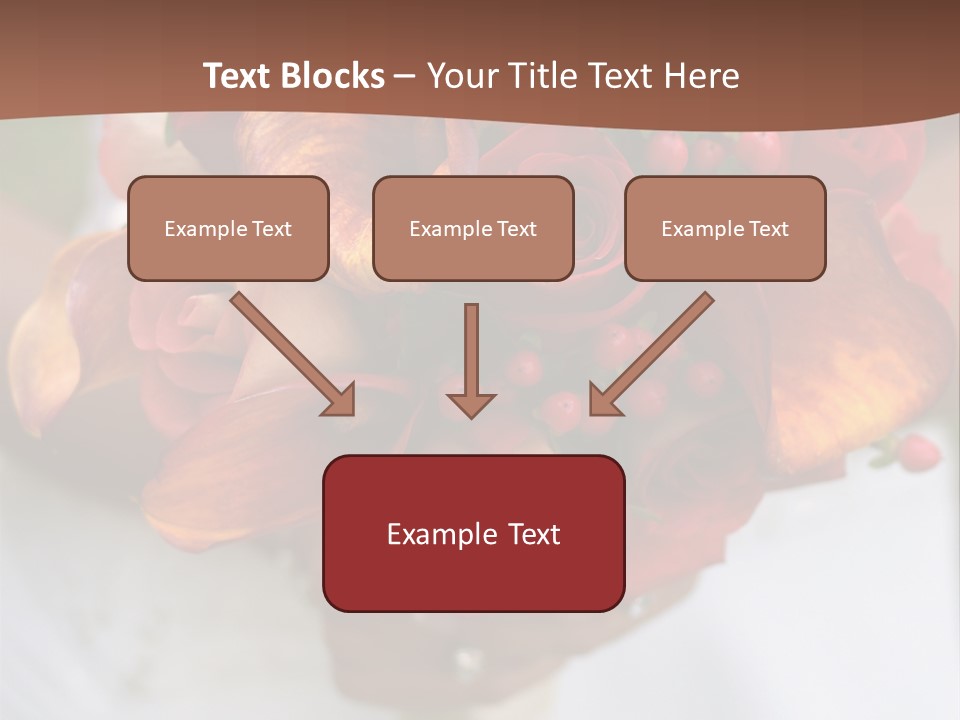 Bride Holding Bouquet Of Red And Orange Roses. PowerPoint Template